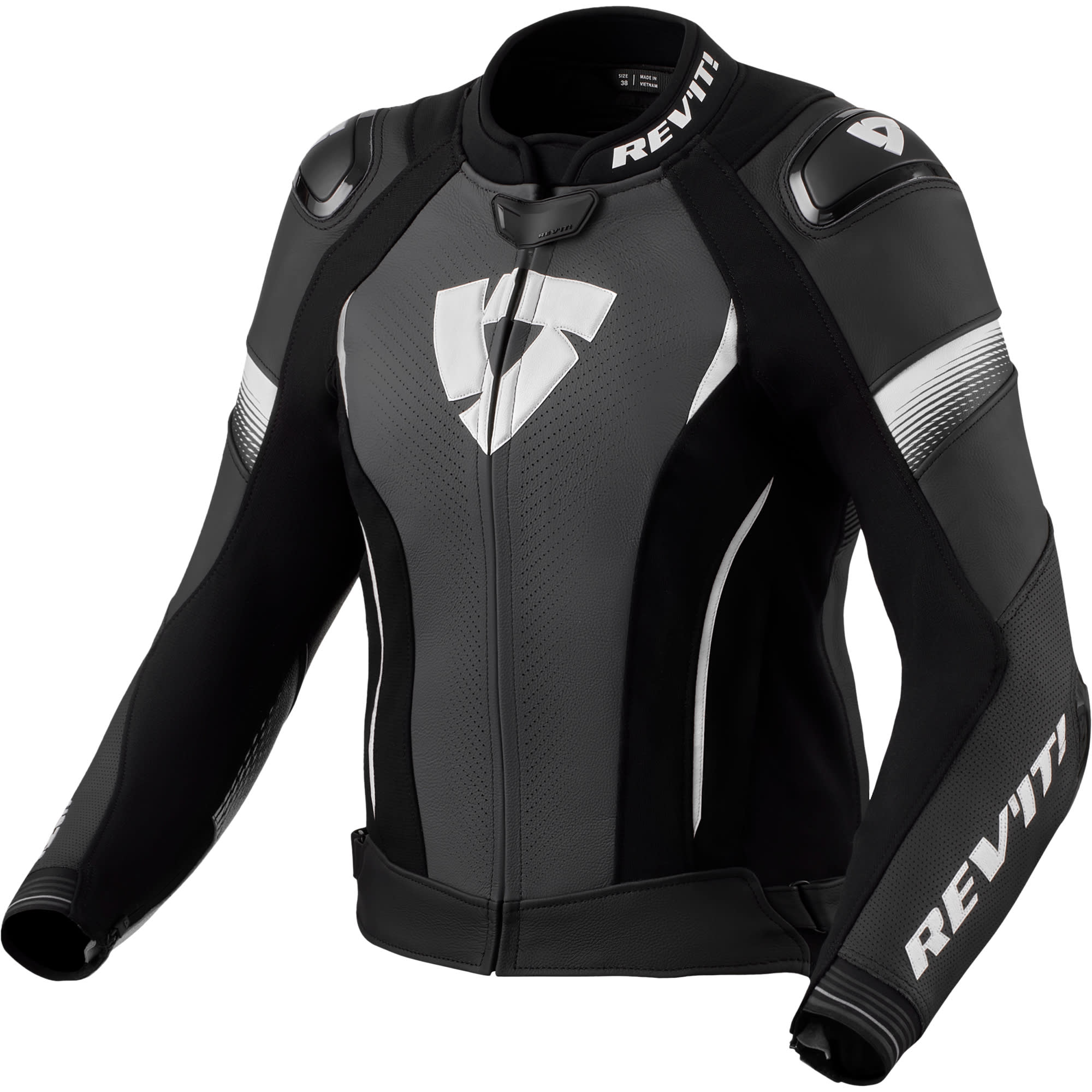 Rev'it Rev'it Ladies Xena 4 Pro Leather Jacket - Black / White