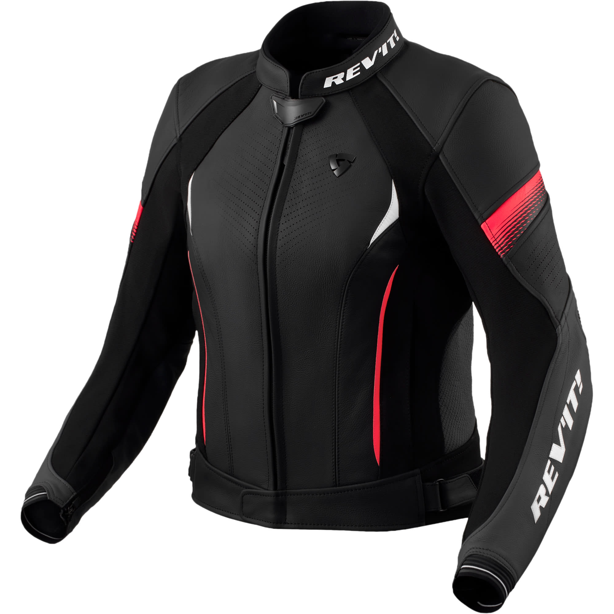 Rev'it Rev'it Ladies Xena 4 Leather Jacket - Black / Pink