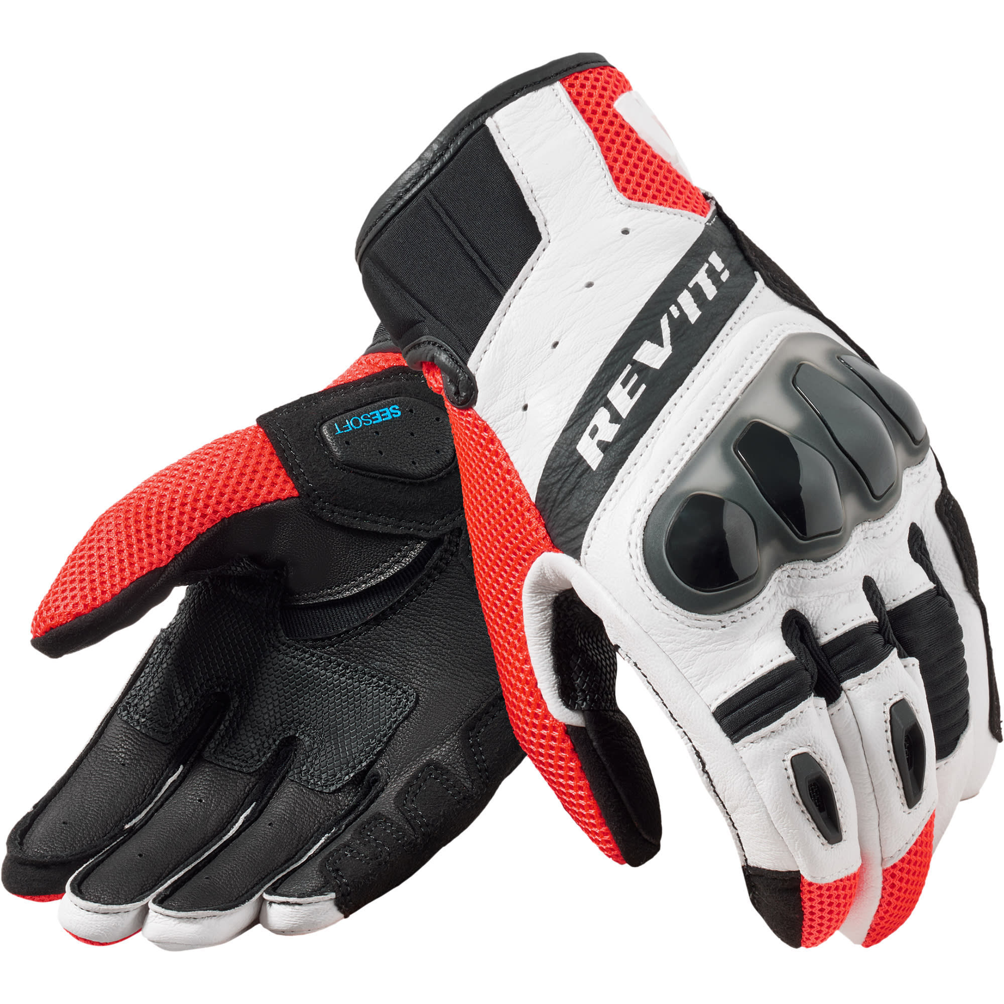 Rev'it Rev'it Ritmo Leather Gloves - Black / Neon Red