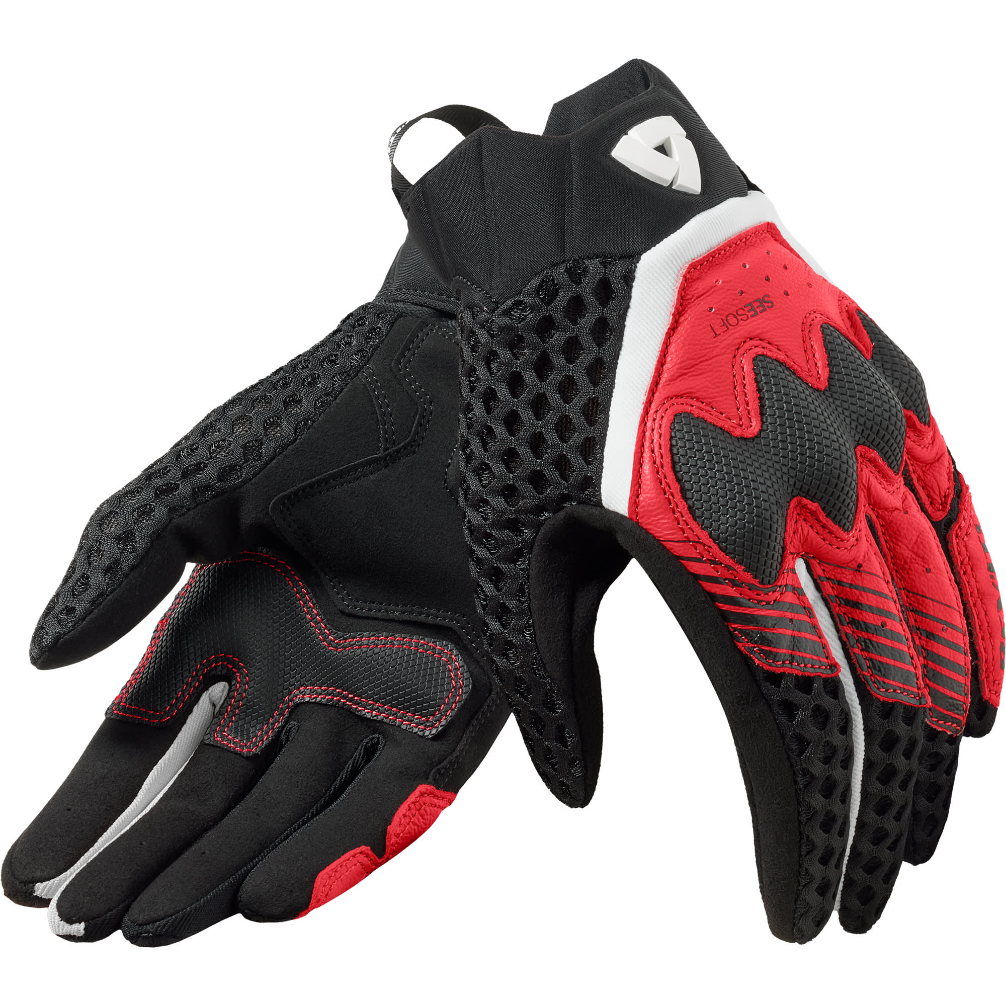 Rev'it Rev'it Ladies Veloz Leather Gloves - Black / Red