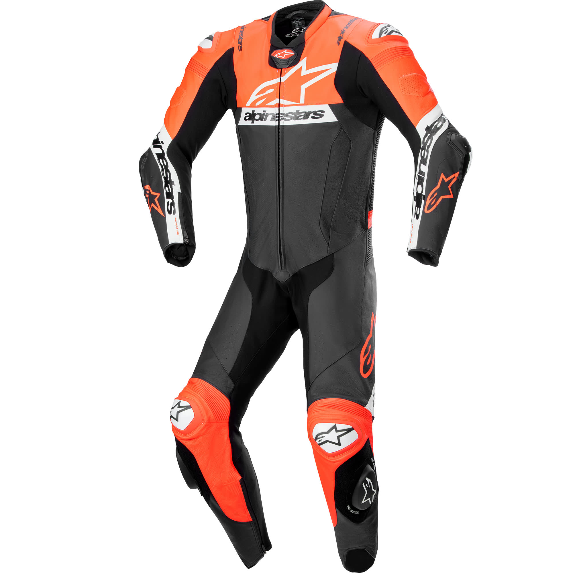 Alpinestars Alpinestars Missile V2 Ward One Piece Leather Suit - Black / Red Fluo / White