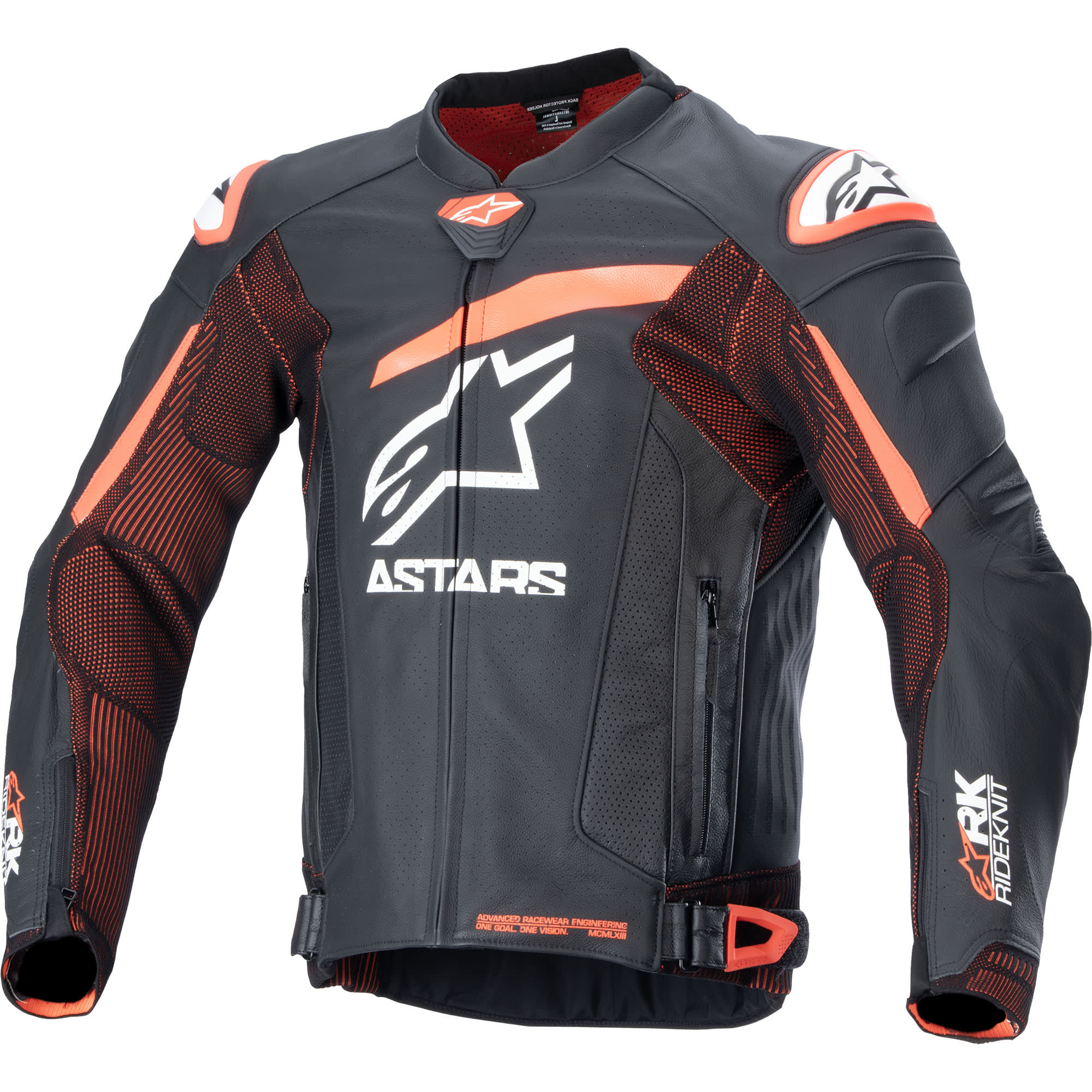 Alpinestars Alpinestars GP Plus R V4 Rideknit Leather Jacket - Black / Red Fluo / White