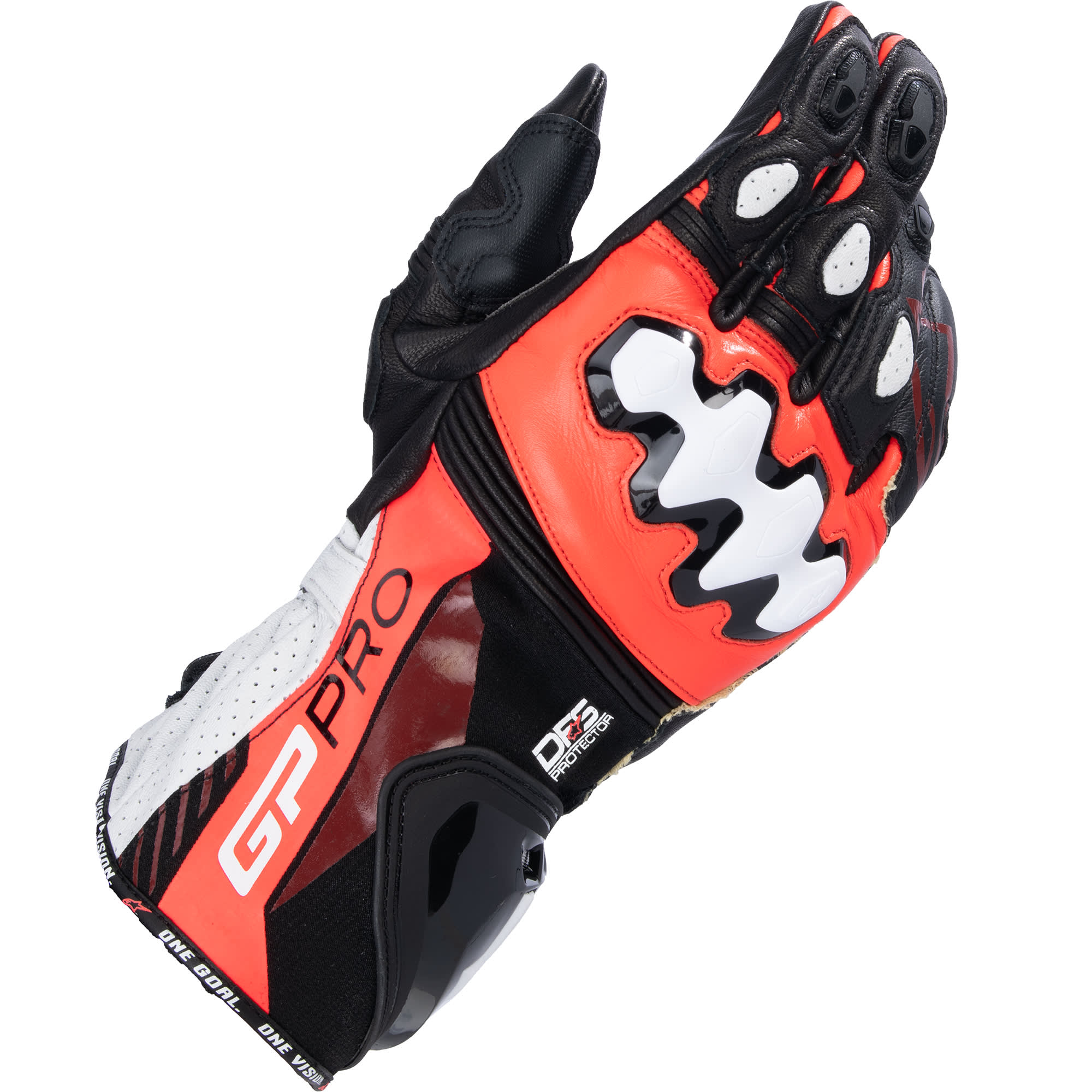 Alpinestars Alpinestars GP Pro R4 Leather Gloves - Black / Red Fluo / White