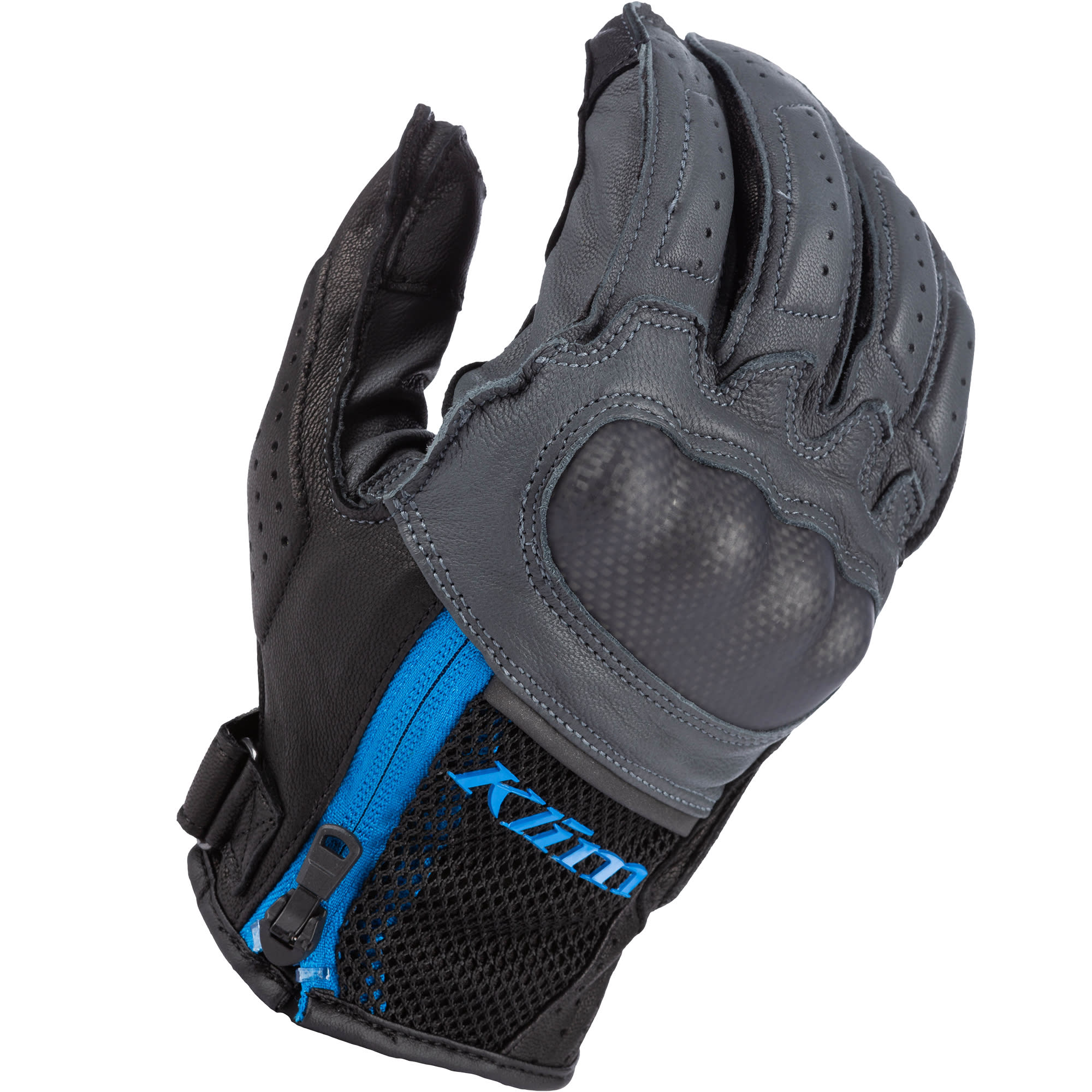 Klim Klim Induction V3 Leather Gloves - Asphalt / Electric Blue Lemonade