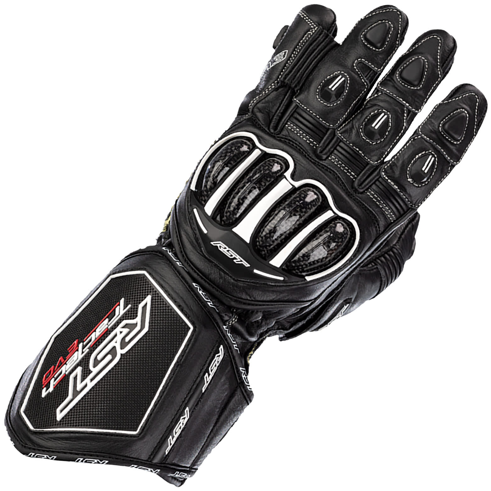 RST RST Ladies Tractech Evo 4 CE Leather Gloves - Black / Black / Black
