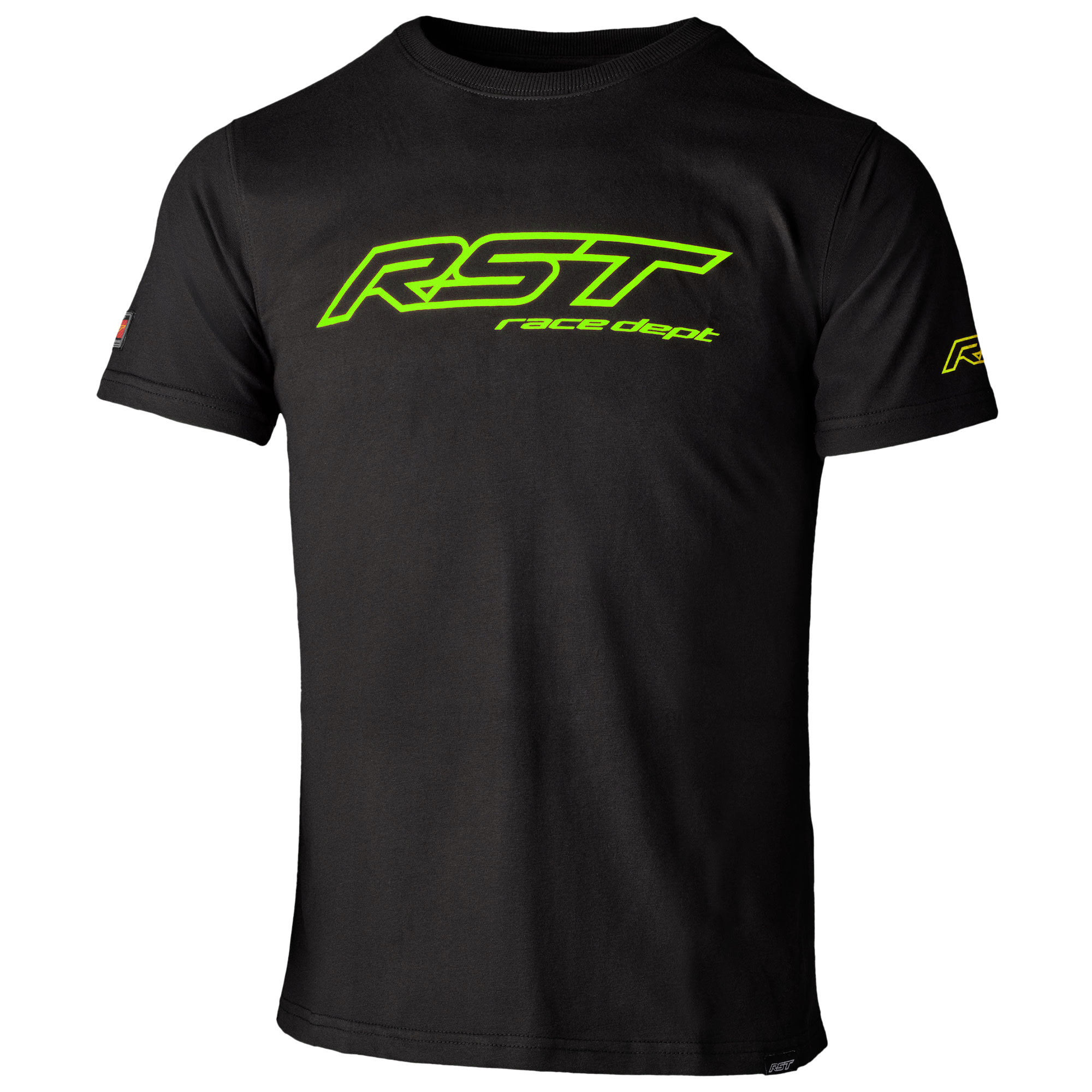 RST RST Race Dept Logo T-Shirt - Black / Flo Green