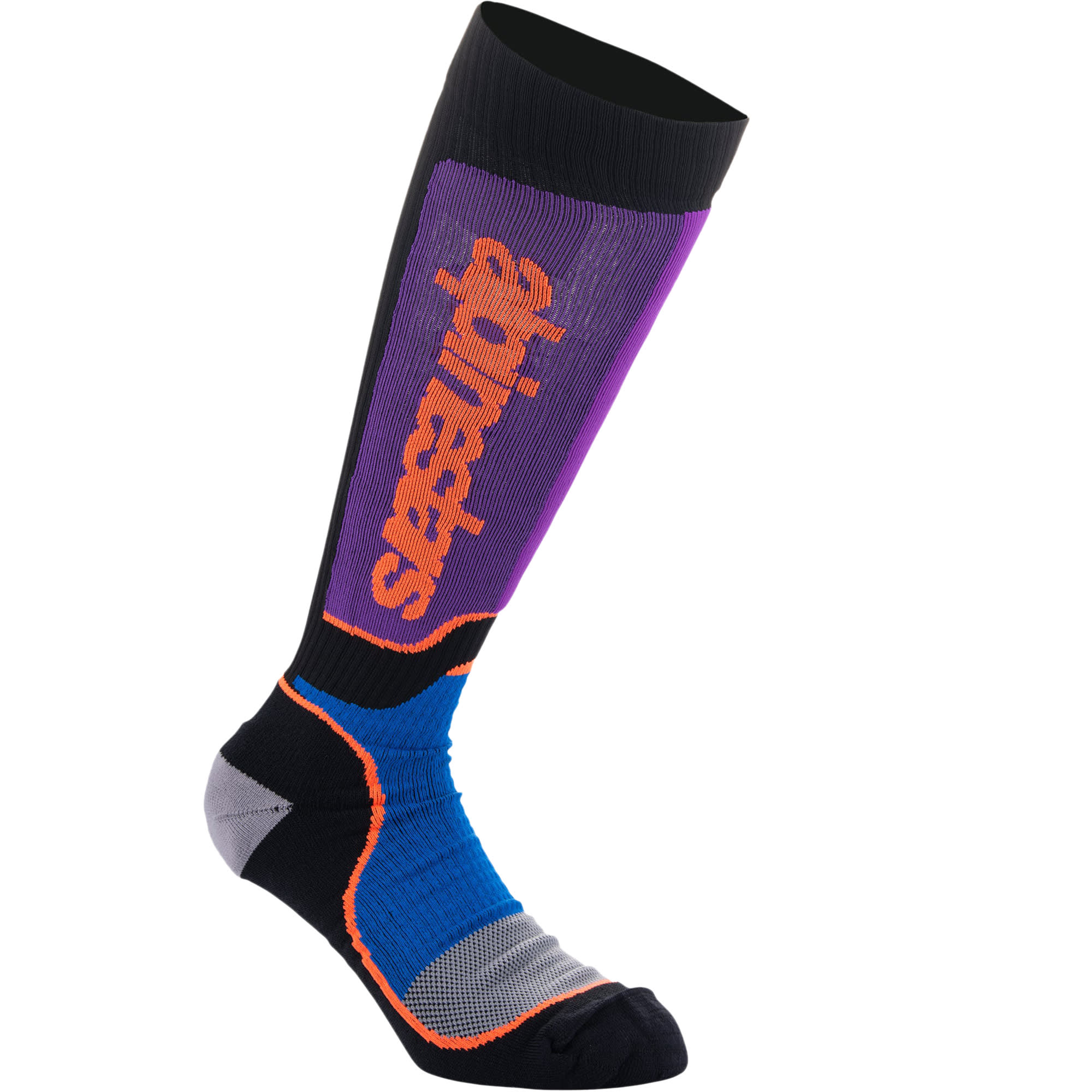 Alpinestars Alpinestars MX Plus Socks - Black / Royal Blue / Purple