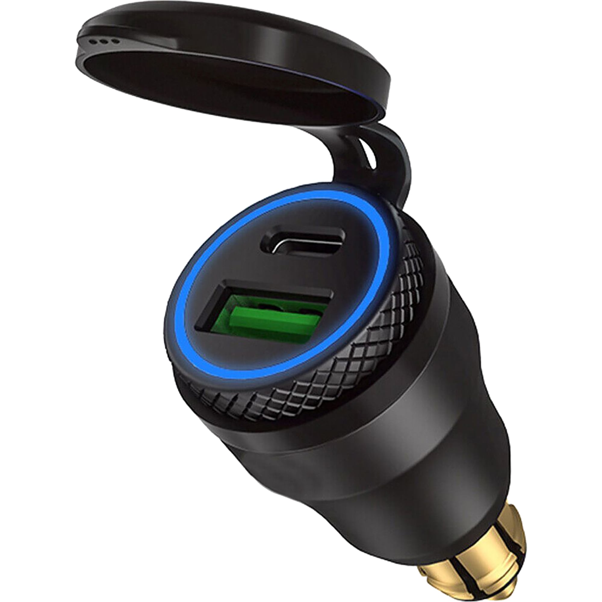 Bike It Bike It Din Hella Plug 12V Power Adaptor - Dual USB QC3.0 & Type-C Ports