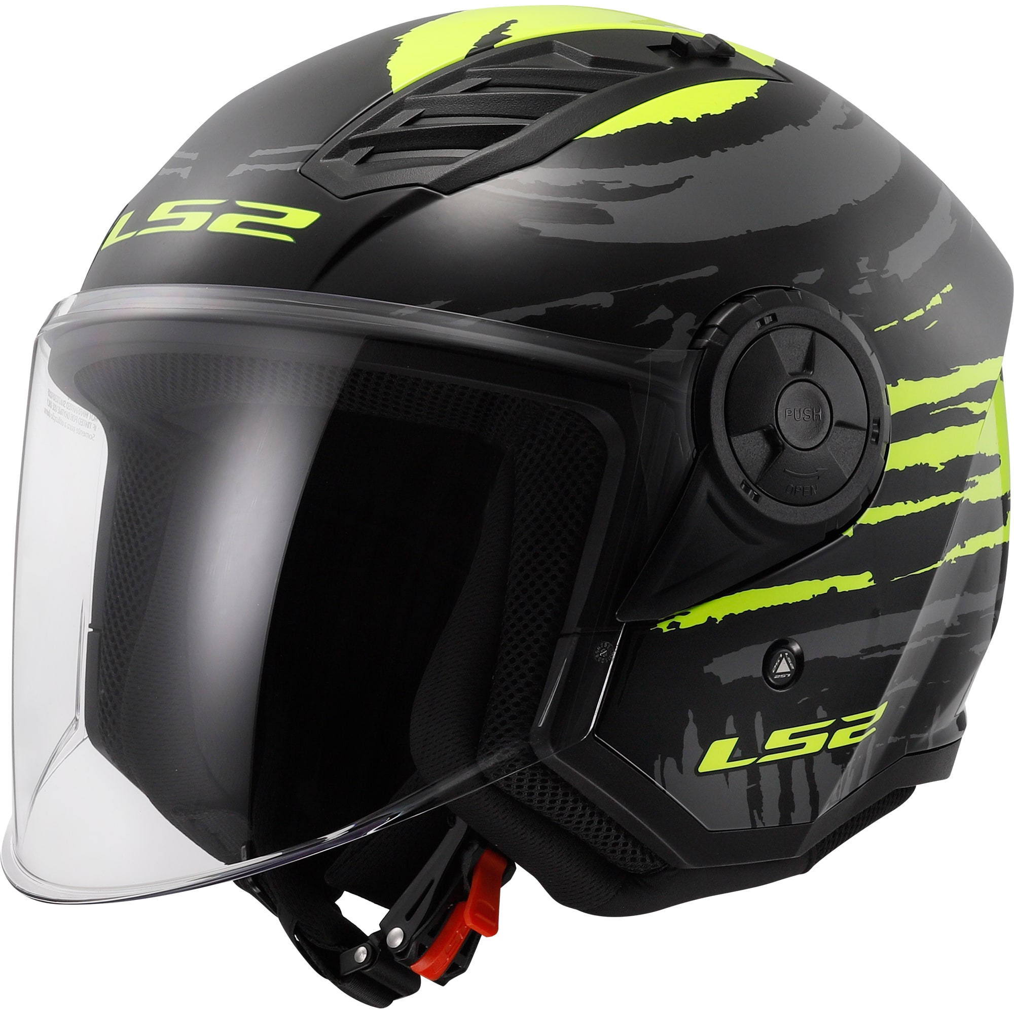 LS2 LS2 Airflow II - Brush Gloss Black / Hi-Vis Yellow